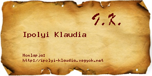 Ipolyi Klaudia névjegykártya