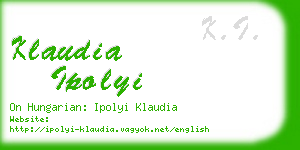 klaudia ipolyi business card